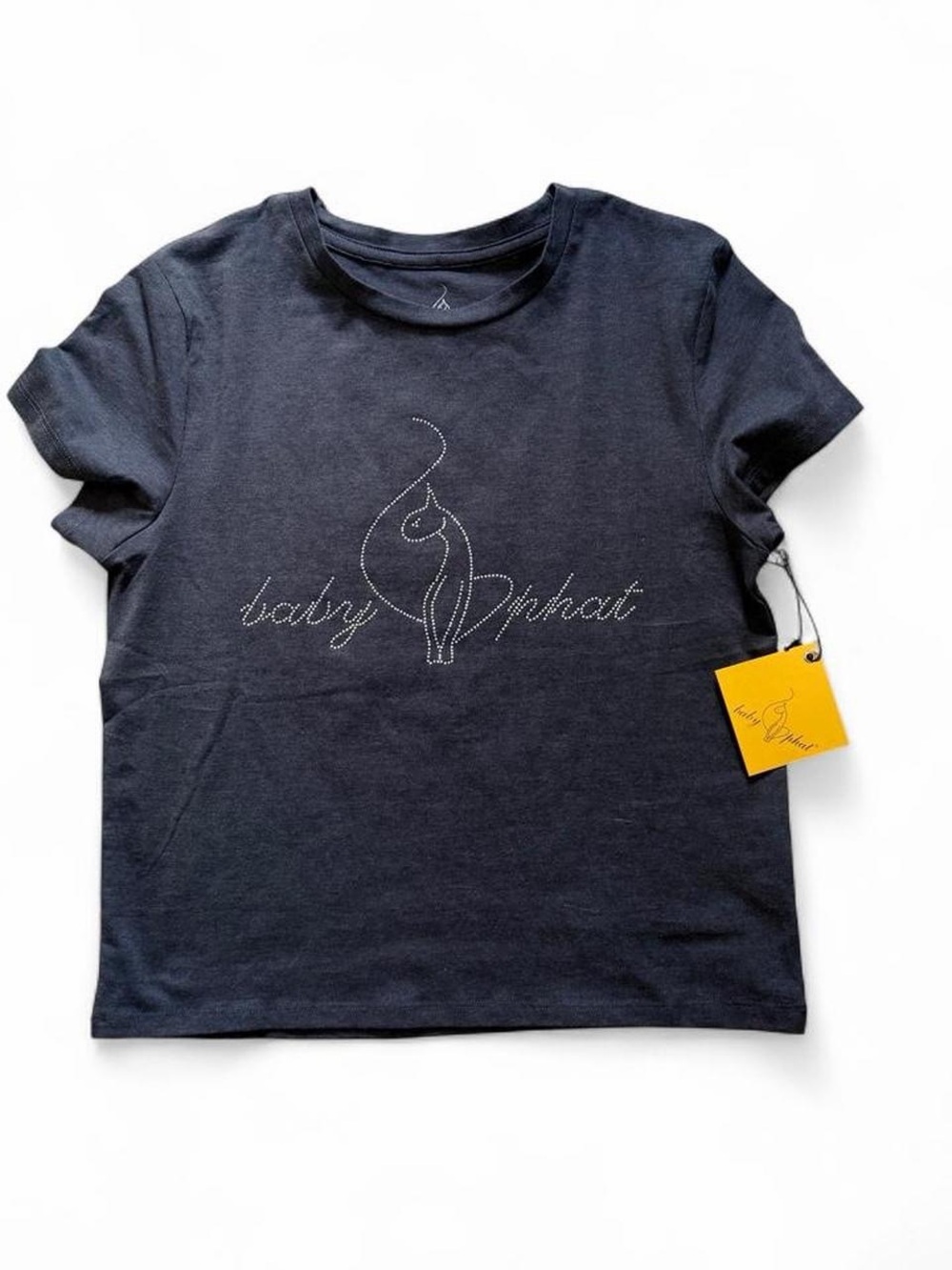 Baby Phat Gray Rhinestone Logo Tee